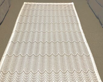 White Polyester Lace Curtain Panel 50x84 inches