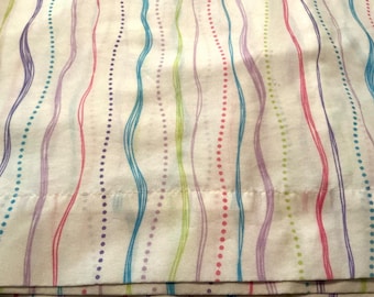 Twin Size Flat Sheet, Pastel Stripe