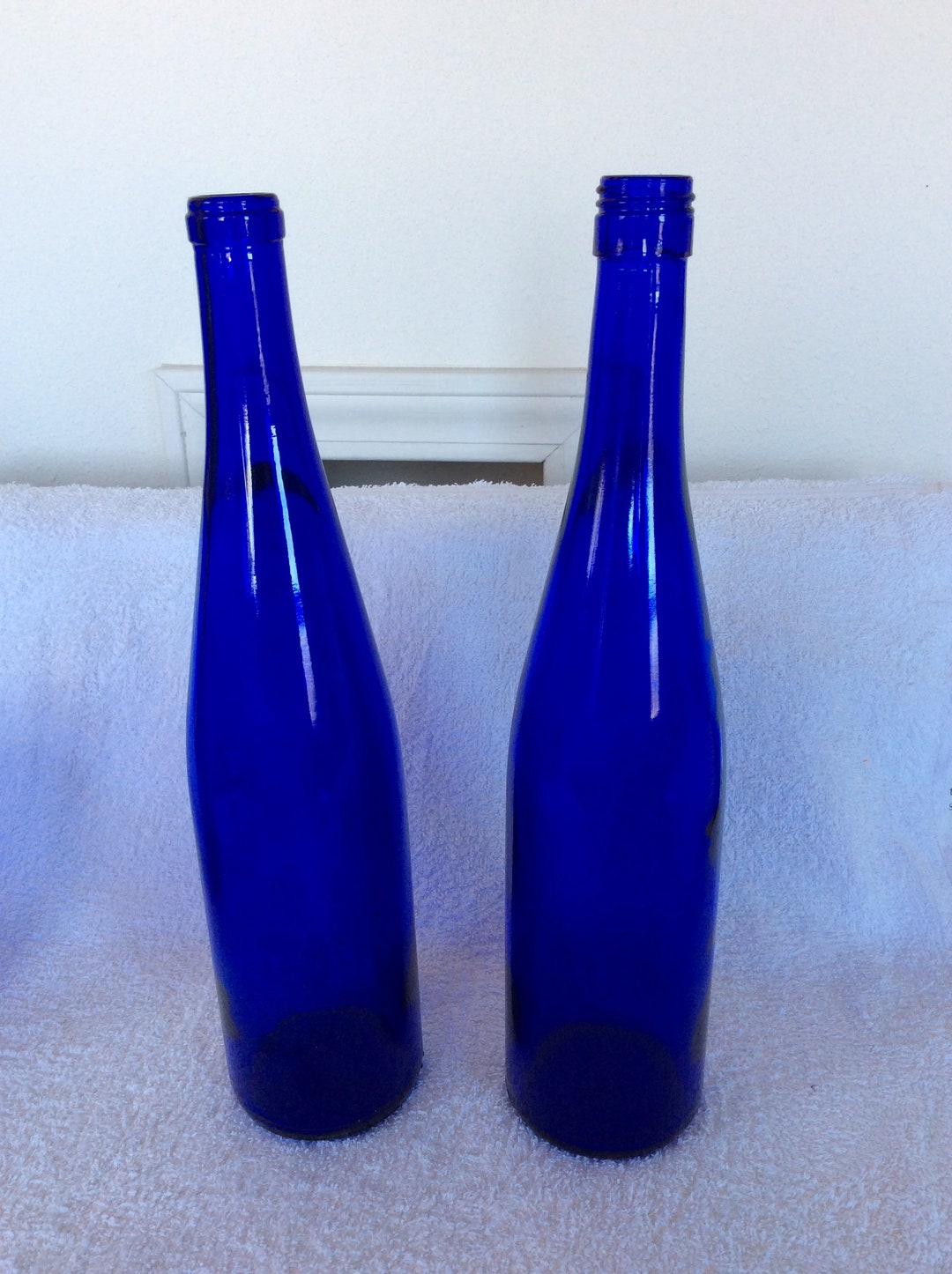 Cobalt Blue Wine Bottles Etsy