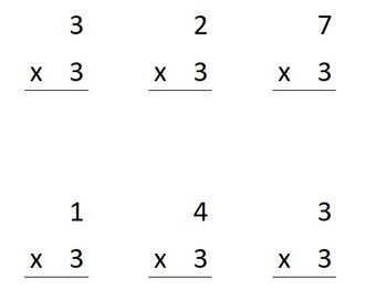 Multiplication (x3) Sheets with Answers