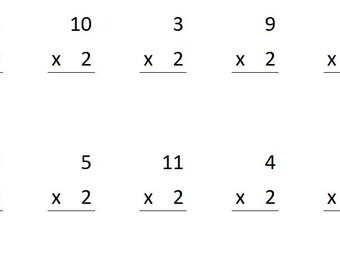 Multiplication (x2) Sheets with Answers