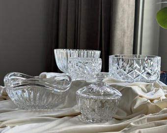 Vintage Crystal Bowl & Catchall Assortment | Decorative Crystal Dish