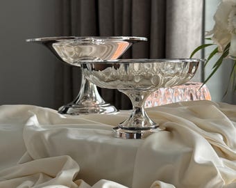 Vintage Silverplate Footed Compote | Elegant Wedding Decor | Coffee Table Decor