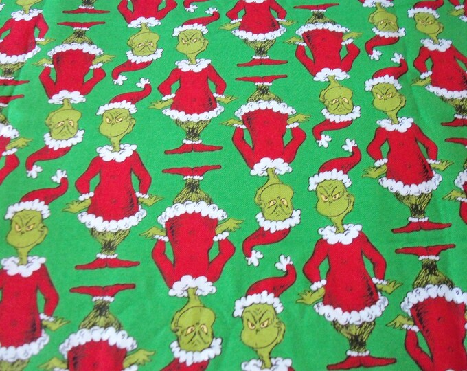 Grinch Fabric Dr. Seuss How the Grinch Stole Christmas New by Etsy