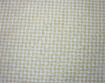 Soft Yellow Check Fabric Light Upholstery Weight By The Fat Quarter BTFQ New
