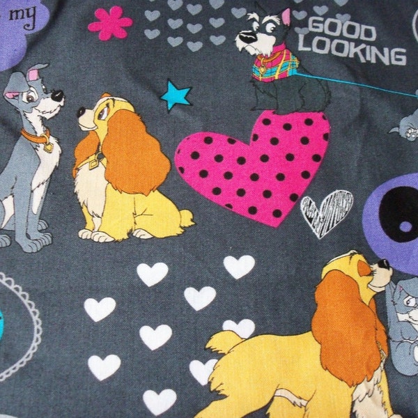 Lady And The Tramp Fabric Rare Htf (17" X 29")