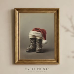 Santa Boots Christmas Print - Nostalgic Printable Wall Art