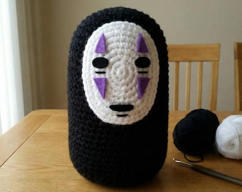 Kaonashi "No Face" from Spirited Away Crochet Pillow Pattern (Beginner/Easy)