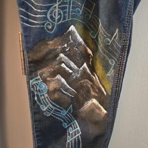 Hand-Painted "Mountains are Calling" Custom Denim | Seven7 by Melissa McCarthy size 22 image 4