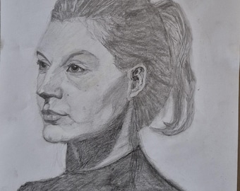 Graphit-Porträtstudie