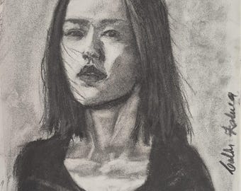 Kohleportrait - Die Muse