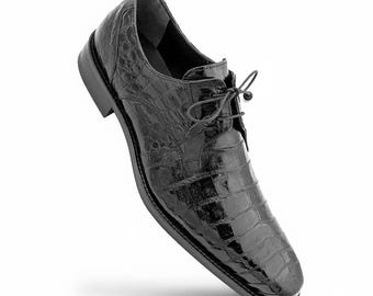 Handmade Black Crocodile Leather shoes