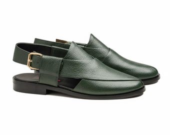 Handgemaakte Peshawari Chappal, traditionele sandalen, leren schoenen, herenschoenen, comfortabele instapper, Pakistaanse chappal