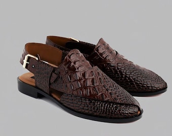 Leather Handmade Peshawari chappal Men