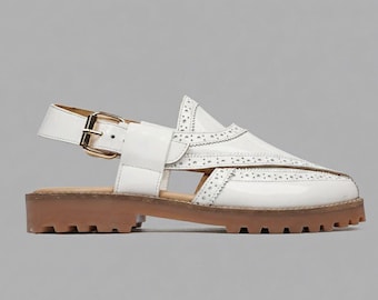 Cuero hecho a mano Peshawari chappal Hombres