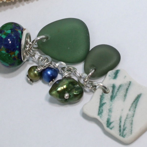 PEI Olive Green Sea glass necklace (Memories Reborn)