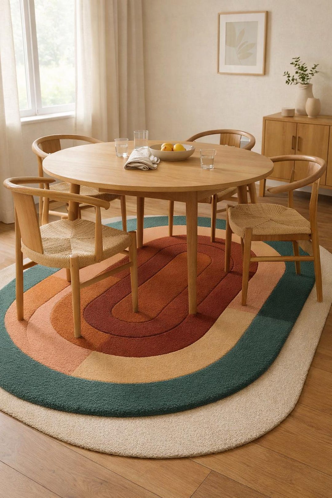Hand Tufted Modern Oval Rug and Cut & Loop Pile Carpet - Etsy