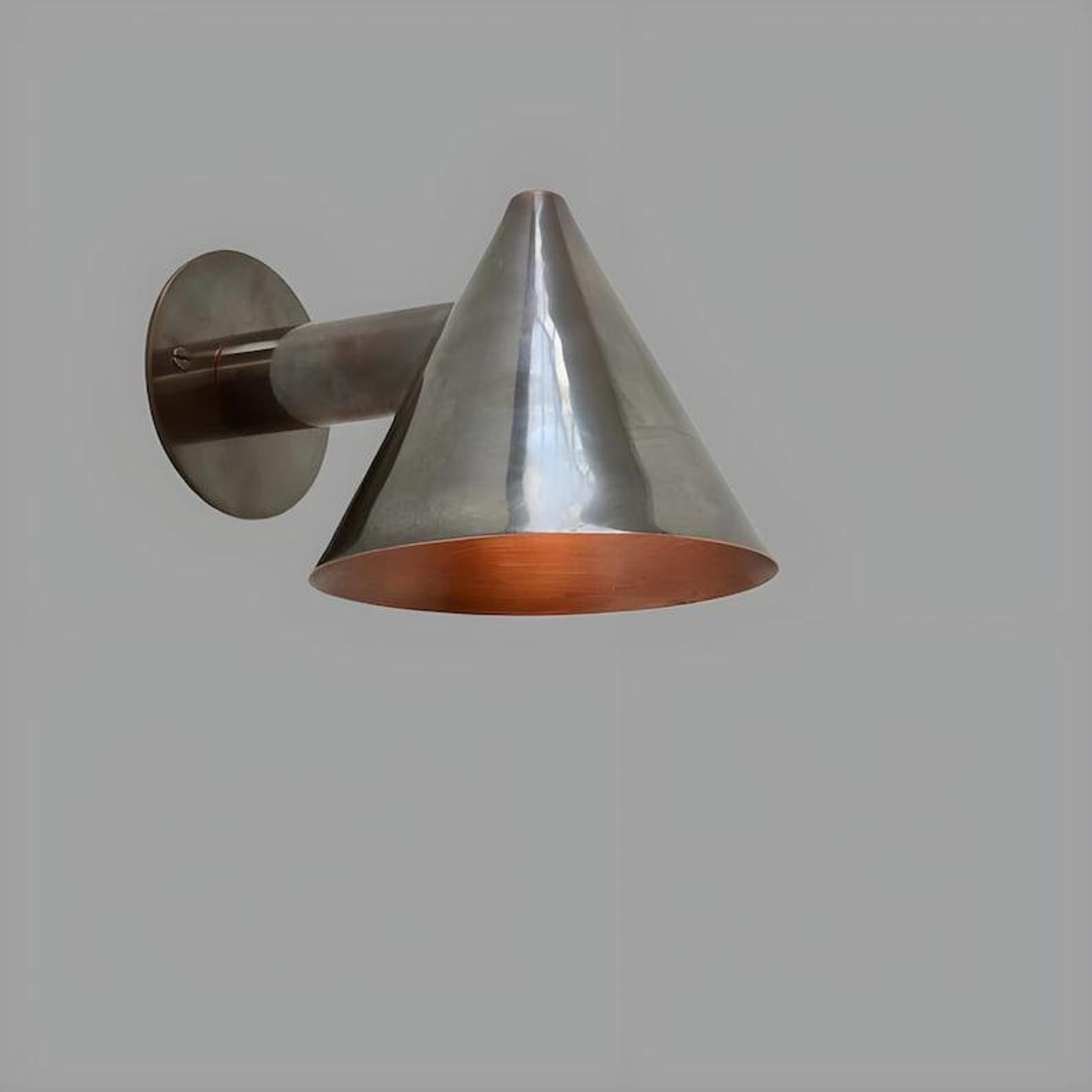 1950's Mid-Century Brass Cone Wall Sconce Italian Modern Wall Light Fixture Sputnik Brass Wall Lamp Bedroom Wall Lamp - Polished Chrome, Single Sconce