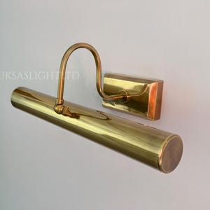 Massiv mässingslampa i vintagestil - 40 cm modern målningslampa | Vägglampa i rå mässing, vintagestil