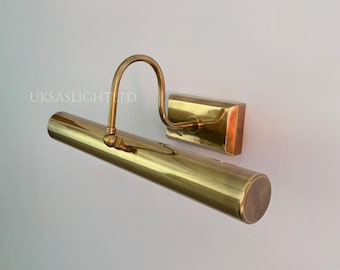 Mid Century Solid Brass Picture Light - Vintage Style - 15 inch Modern Painting Light | Raw Brass Vintage Antique Picture Wall Light Fixture