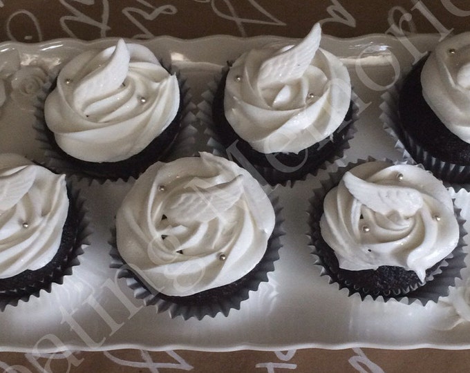24 Fondant Angel Wings Cupcake Toppers. Edible wing to ...