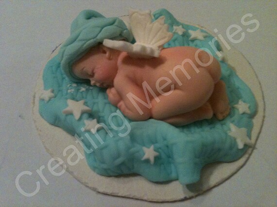 Fondant Baby Angel Boy Cake Topper Fondant Cake Topper