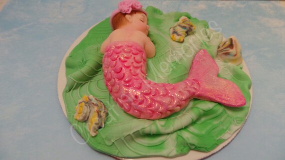 Baby Mermaid Cake Topper Cupcake Cookies Cake Decorations Etsy