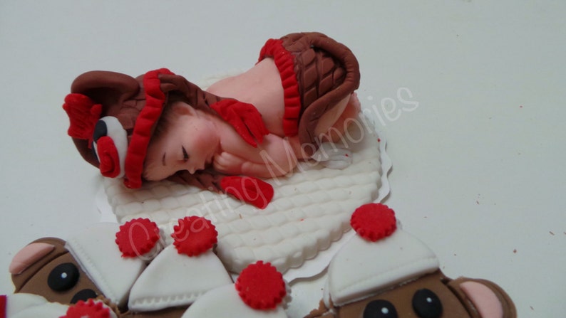 SOCK Monkey Baby Cake Toppers SETEdible Vanilla FondantBABY showerSpecial DecorationsCake Supplies