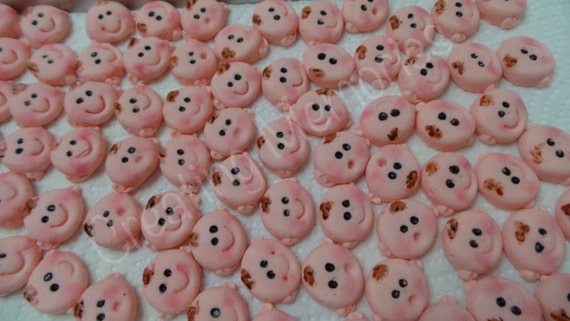 24 Fondant Baby Faces For Mini Cupcake Or Cake Pops Sugar Etsy
