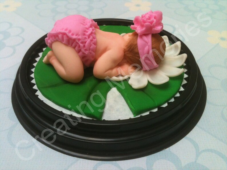 Baby on a Lily PetalEdible Cake Toppers Made of Vanilla Etsy