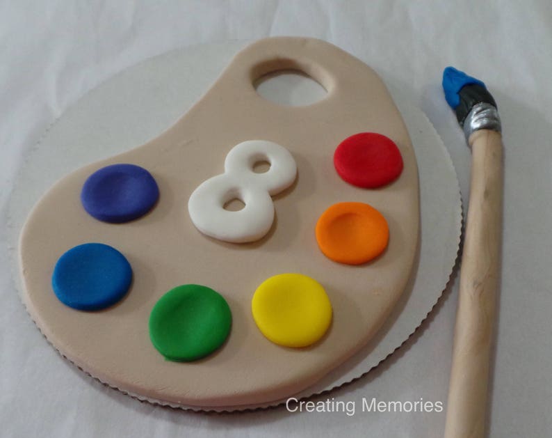 Edible PAINT PALETTE Toppers for cake & Cupcake Cookies or Etsy
