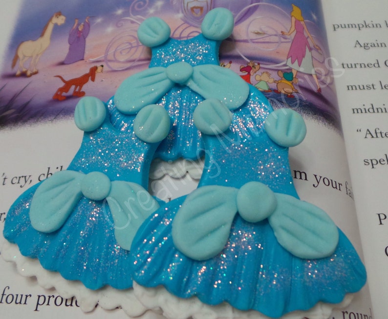 Edible cupcake or cake decorations for your Princess party FONDANT Princess dresses Perfect for that special birthday