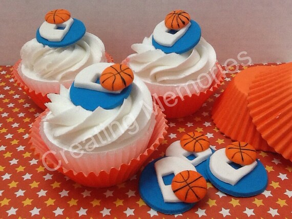 Score Only But Net With These 12 Edible Basketball Cupcake Etsy