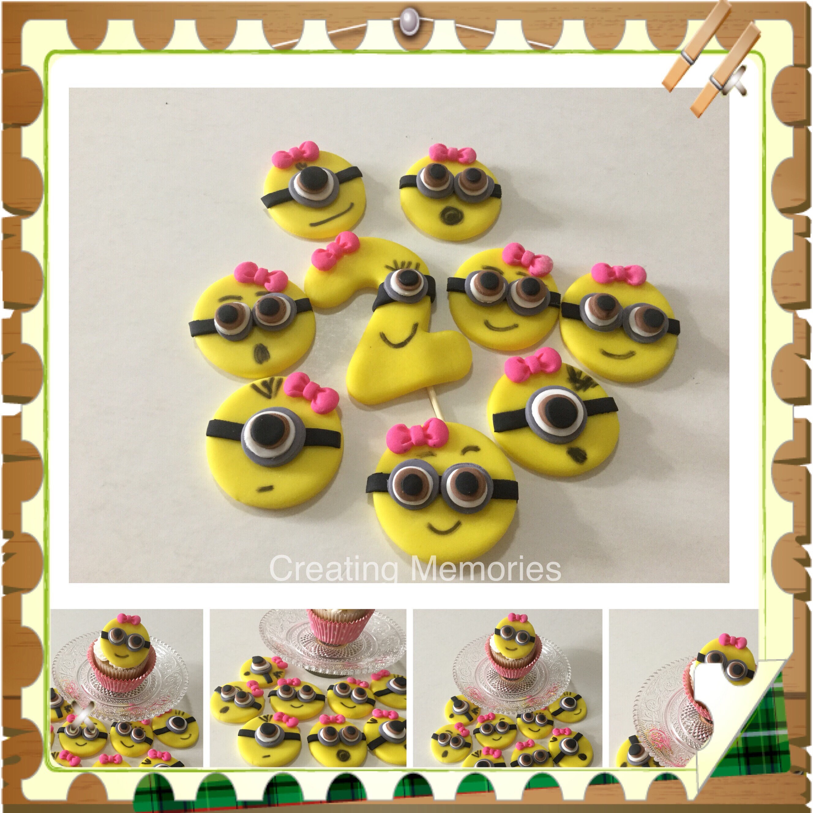 Fondant Minion Birthday Set Edible Minion Cupcake Toppers Etsy