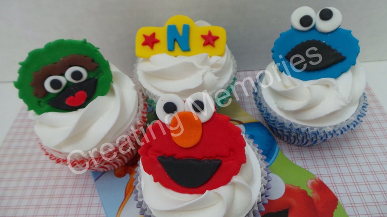 12 Edible Sesame Street Cupcake Or Cake Decoration Toppers Etsy