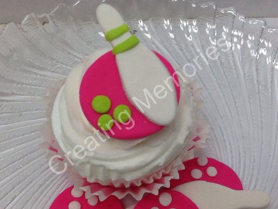 Pink And Green Bowling Edible Toppers For Cupcake Cookies Or Etsy