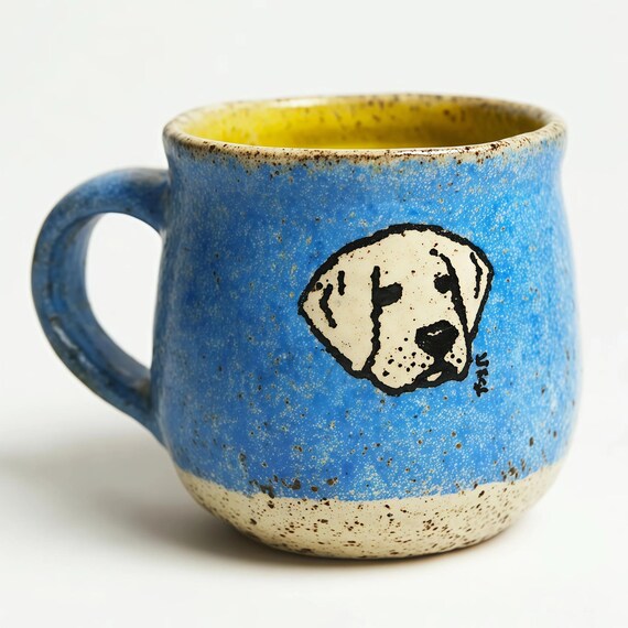 Custom Dog Mug, Handmade Zodiac Animal Cup, Personalized Pet Portrait Ceramic Mug, Cute Pottery Coffee Cup Gift
