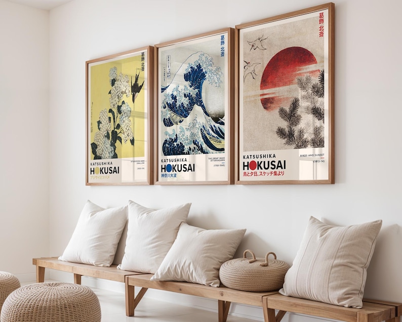 Katsushika Hokusai Set of 6 Print | Hokusai Wall Art | Hokusai Art Print | Japanese Wall Art | Japanese Woodblock | Ukiyo-e Print image 7