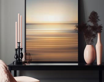 Abstract Ocean Sunset Gradient Blur Poster, Gradient Art Prints, Abstract Ocean Print, Summer Wall Prints, Summer Poster, Sunset Prints