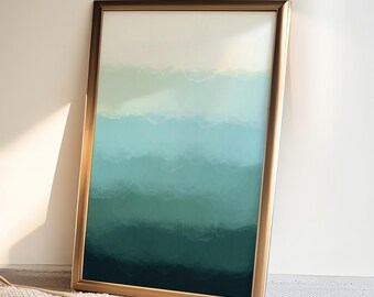Modern Abstract Green Watercolor Painting Print, Minimalist Sage Green Wall Art, Contemporary Abstract Artwork, Modern Home Decor Poster