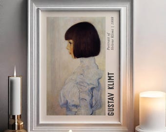 Gustav Klimt Portrait of Helene Klimt Art Nouveau Print, Vintage Gustav Klimt Digital Download, Classic Klimt Wall Art Home Decor