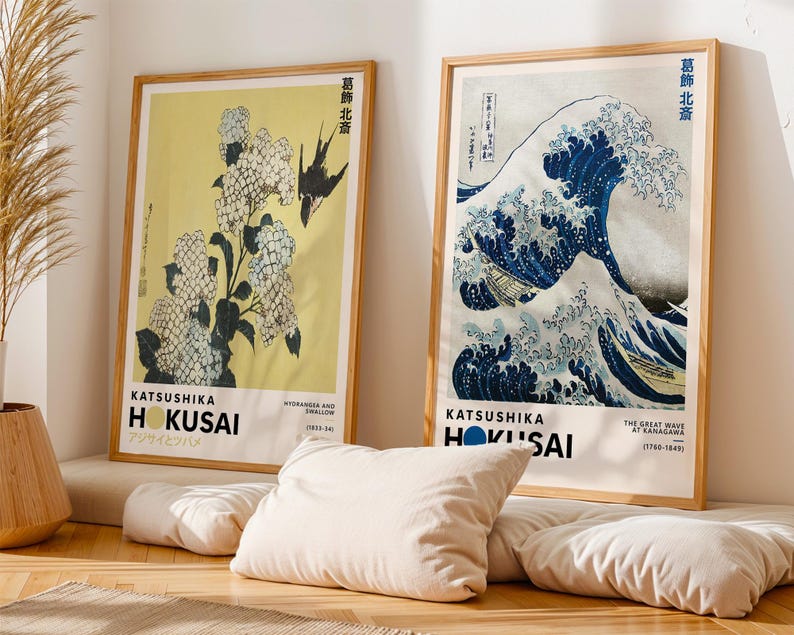 Katsushika Hokusai Set of 6 Print | Hokusai Wall Art | Hokusai Art Print | Japanese Wall Art | Japanese Woodblock | Ukiyo-e Print image 9