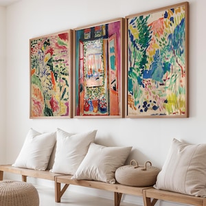 Matisse Collioure Landscape Set of 3 Poster, Fauvism Colorful Prints, French Modern Art Trio, Vibrant Expressionist Wall Decor