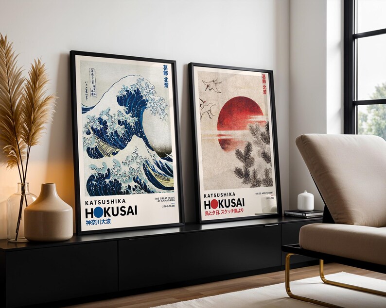Katsushika Hokusai Set of 6 Print | Hokusai Wall Art | Hokusai Art Print | Japanese Wall Art | Japanese Woodblock | Ukiyo-e Print image 10