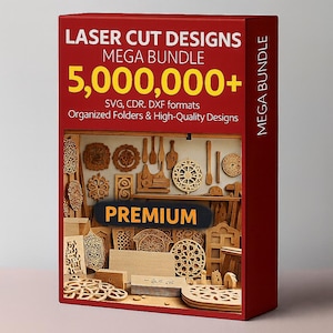 Megapaquete CNC definitivo / Más de 5.000.000 archivos láser y CNC / Diseños de grabado, corte y tallado
