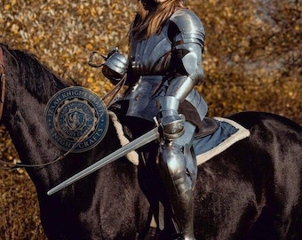 Volledige lichaamspantser vrouwelijke ridder| Middeleeuws stalen kostuum| Cosplay/LARP/kostuum