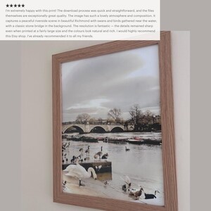Historic London Richmond Bridge Wall Art - Golden Light River Thames Scene Print, Tranquil River Photography, UK Landscape Travel Decor image 6