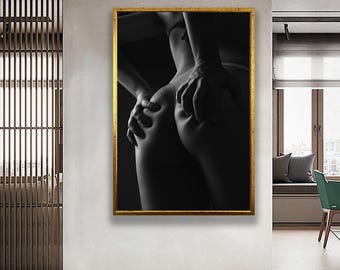 Sensual Woman Body Black and White Canvas Art