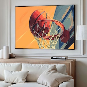 Basketball Hoop Canvas Print: Sports Wall Art Decor