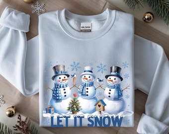 Let It Snow Snowman Tee – Winter Holiday Graphic Shirt